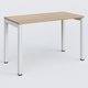 K3 Plateau droit 120x60 pieds fixe. Plateau Chêne naturel et pietement Blanc.