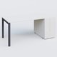 K3 Plateau droit 160x80 avec tour de rangement sous le plateau à droite. Plateau Blanc et pietement Anthracite