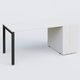 K3 Plateau droit 180x80 avec tour de rangement sous le plateau à droite. Plateau Blanc et pietement Noir Mat