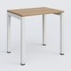 K3 Plateau droit 80x60 pieds fixe. Plateau Noyer et pietement Blanc.