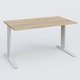 K1 Plateau droit 140x80 pieds fixe. Plateau Chêne naturel et pietement Blanc