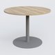 Table ronde diametre 100 cm avec pieds colonne centrale. Plateau Chêne naturel et pietement Aluminium