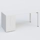 K3 Plateau droit 180x80 avec tour de rangement sous le plateau à gauche. Plateau Blanc et pietement Blanc