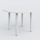 Table ronde diametre 110 cm avec quatres pieds fixes. Plateau Blanc et pietement Blanc