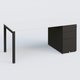 K3 Plateau droit 180x80 avec caisson métalique sous le plateau. Plateau Blanc et pietement Noir Mat