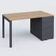 K3 Plateau droit 140x80 avec caisson métalique sous le plateau. Plateau Noyer et pietement Anthracite