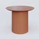 Table Basse Fashion Styl piètement colonne en métal D-26cm et plateau bois. Plateau Brun cuivré (RAL 8004) et pietement Brun cuivré (RAL 8004).