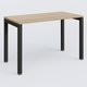 K3 Plateau droit 120x60 pieds fixe. Plateau Chêne naturel et pietement Noir Grainé.
