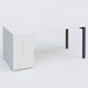 K3 Plateau droit 160x80 avec tour de rangement sous le plateau à gauche. Plateau Blanc et pietement Anthracite