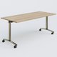 Table abattante gamme Arca 180-80 cm. Plateau Chêne naturel et pietement Chrome.