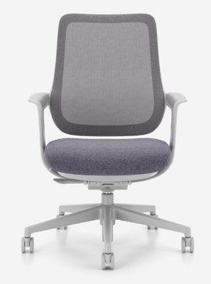 [Pas de famille] - [Pas de sous famille] - Fauteuil de Conferance SACHA Moyen dossier  assise réglable en Hauteur et profondeur, mécanisque synchrone, avec accotoirs fixes, structure grises, resille grises et tissu gris
