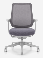 [Pas de famille] - [Pas de sous famille] - Fauteuil de Conferance SACHA Moyen dossier  assise réglable en Hauteur et profondeur, mécanisque synchrone, avec accotoirs fixes, structure grises, resille grises et tissu gris