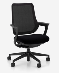 [Pas de famille] - [Pas de sous famille] - Fauteuil de Conferance SACHA Moyen dossier  assise réglable en Hauteur et profondeur, mécanisque synchrone, avec accotoirs fixes, structure Noir, resille noir et tissu noir