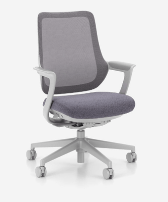 [Pas de famille] - [Pas de sous famille] - Fauteuil de Conferance SACHA Moyen dossier  assise réglable en Hauteur et profondeur, mécanisque synchrone, avec accotoirs fixes, structure grises, resille grises et tissu gris