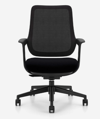 [Pas de famille] - [Pas de sous famille] - Fauteuil de Conferance SACHA Moyen dossier  assise réglable en Hauteur et profondeur, mécanisque synchrone, avec accotoirs fixes, structure Noir, resille noir et tissu noir