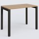 K3 Plateau droit 100x60 pieds fixe. Plateau Noyer et pietement Noir Grainé.