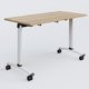 Table abattante gamme Arca 120-60 cm. Plateau Chêne naturel et pietement Blanc.