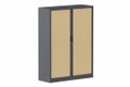 Armoire à rideaux H160xL120cm 3 tablettes