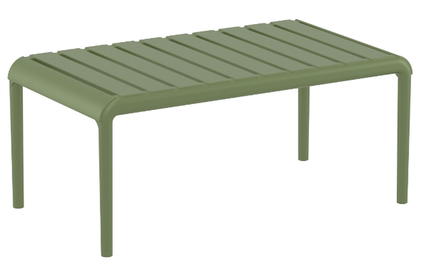 POLYPROPYLENE - TABOURETS  - Table basse de jardin Garden - dimensions L.90 x P.50 x Ht.40 - Coloris Olive green