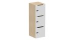 Meuble à cases H.137xL.45xP.50cm - 3 cases H43cm. portes avec découpe en partie haute. serrure à code