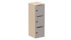 Meuble à cases H.137xL.45xP.50cm - 3 cases H43cm. portes avec découpe en partie haute. serrure à code