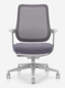 Fauteuil de Conferance SACHA Moyen dossier  assise réglable en Hauteur et profondeur, mécanisque synchrone, avec accotoirs fixes, structure grises, resille grises et tissu gris