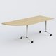 Module d'angle 90° Gauche gamme Arca 200-80 cm. Plateau Chêne clair et pietement Blanc.