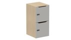 Meuble à cases H.92xL.45xP.50cm - 2 cases H43cm. portes avec découpe en partie haute. serrure à code