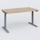 Poste solo 140*80 réglable en hauteur éléctriquement de 65-130 cm gamme KPro3. Plateau Chêne naturel et pietement Aluminium.