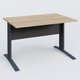 K1 Plateau droit 120x80 avec voile de fond métal. Plateau Chêne naturel et pietement Anthracite