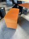 Caisson de bureau profondeur 80 cm, 2 tiroirs finition merisier