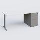 K2 Plateau droit 180x80 avec caisson métalique sous le plateau. Plateau Blanc et pietement Aluminium