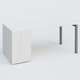 K3 Plateau droit 160x80 avec tour de rangement sous le plateau à gauche. Plateau Blanc et pietement Aluminium