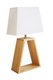 ISIS Lampe à poser avec abat-jour en tissu blanc et piètement en hêtre - lampe LED de 11W - 39cm.