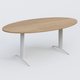 Table de réunion pietement K2 plateau 200-110 cm. Plateau Noyer et pietement Blanc.