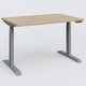 Poste solo 120*80 réglable en hauteur éléctriquement de 65-130 cm gamme KPro3. Plateau Chêne naturel et pietement Aluminium.