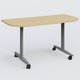 Module d'extrémité pour table abattante gamme Design 145*70 cm. Plateau Chêne clair et pietement Aluminium.