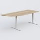 Module d'angle 90° intégré à gauche, gamme Pure 200-80 cm. Plateau Chêne naturel et pietement Blanc.