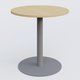 Table de réunion pietement colonne plateau D 80 cm. Plateau Chêne clair et pietement Aluminium.