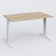 K2 Plateau droit 120x80 pieds fixe. Plateau Chêne naturel et pietement Blanc