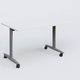 Module d'angle 90° pour table abattante gamme Design 200-80 cm à droite. Plateau Blanc et pietement Aluminium.