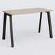 K8 plan droit 120*60 sur pieds fixe. Plateau Acacia et pietement Noir Grainé