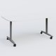 Module d'extrémité pour table abattante gamme Design 165*80 cm. Plateau Blanc et pietement Aluminium.