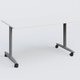 Table abattante gamme Design 140*80 cm. Plateau Blanc et pietement Aluminium.