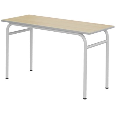 SCOLAIRE - Apprendre - Table DELTA plateau ép.21 mm stratifié chant polyuréthane piètement époxy - 130x50 cm - T6