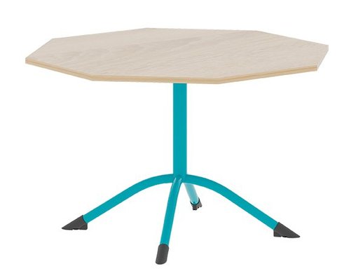 SCOLAIRE - Se Restaurer - Table SARA plateau ép.24 mm stratifié chant ABS piètement central époxy - octogonale 120 cm - T6