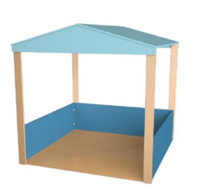 SCOLAIRE - Se Documenter - Cabane pour enfant mélaminé et bois incolore - L180xP180xH180 cm