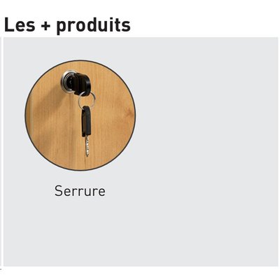 SCOLAIRE - Apprendre - Meuble bas BIP BOP portes battantes méla pièt époxy - L90xP45xH95 cm - Hêtre miel/gris alu RAL 9006