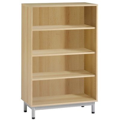 SCOLAIRE - Decouvrir - Bibliothèque PICCOLO 3 tablettes mélaminé - L90xP43xH140 cm - Hêtre miel/gris alu RAL 9006