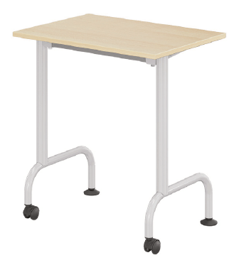 SCOLAIRE - Se Restaurer - Table LEM HR plateau ép.21 mm stratifié chant bois piètement époxy - 70x50 cm - T3 à T6